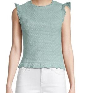 Laundry Mint Smocked Top NWT